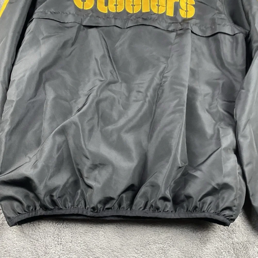NFL‎ Pittsburgh Steelers Windbreaker Jacket Mens Medium Black Yellow